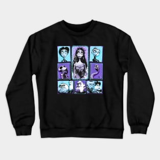 Corpse Bride Main Characters Panels Group Shot Crewneck Sweatshirt